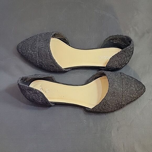 NICOLE LACE POINTED TOE D'ORSAY SLIP-ON WOMEN"S FLAT - Picture 6 of 12